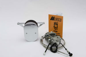 Custom 42mm PR/Mikuni Carburetor Kit - stainless braided cables (Yam Roadstar 1600 & 1700)